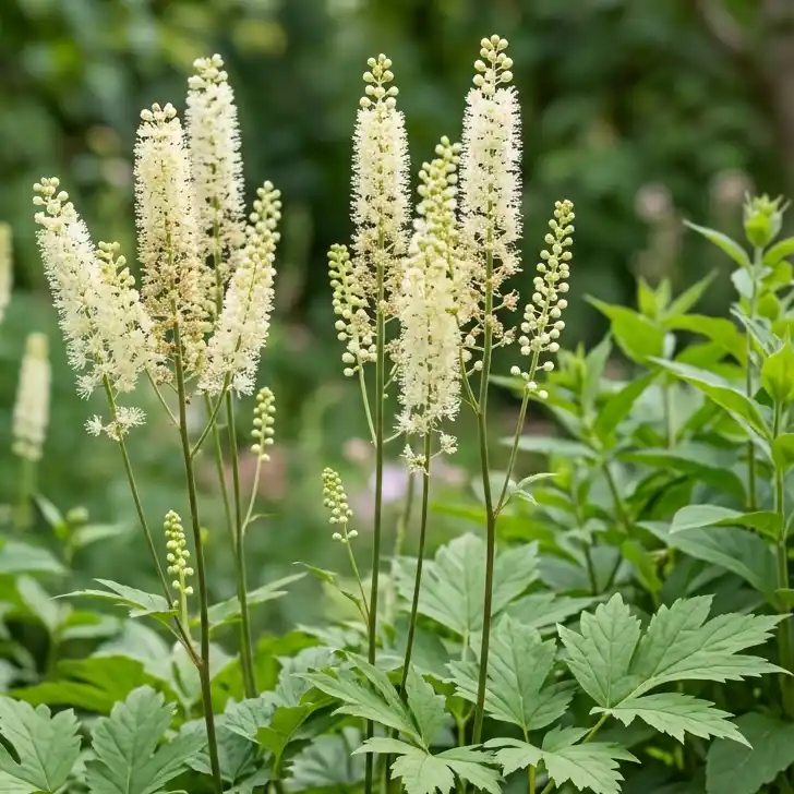 Actée à Grappes (Actaea racemosa) et utilisée traditionnellement en phytothérapie pour le confort féminin.