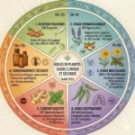 Infographie expliquant la différence huile essentielle et végétale et leurs usages cliniques