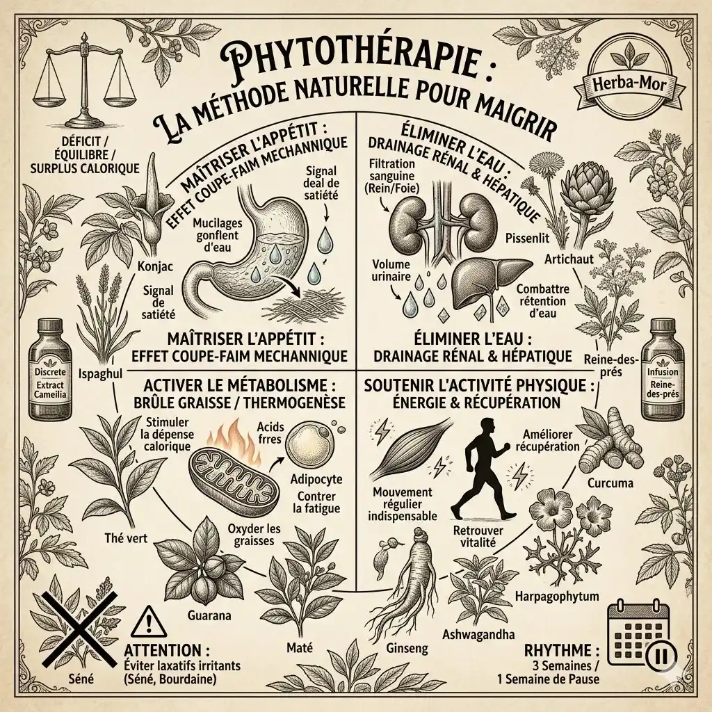 Guide de phytothérapie pour maigrir : conseils et plantes.