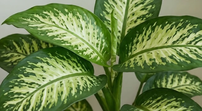 Le dieffenbachia est toxique pour les chats — risque d'asphyxie Dieffenbachia — plante d'intérieur toxique pour les chats, cristaux d'oxalate provoquant un gonflement de la gorge