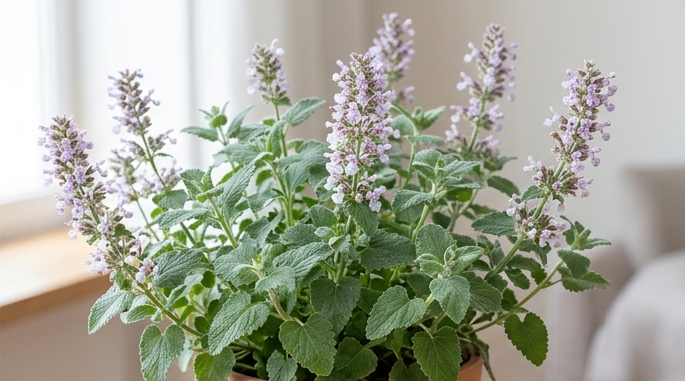 L'herbe à chat est non toxique et appréciée des félins Herbe à chat (Nepeta cataria / cataire) — plante non toxique appréciée des chats