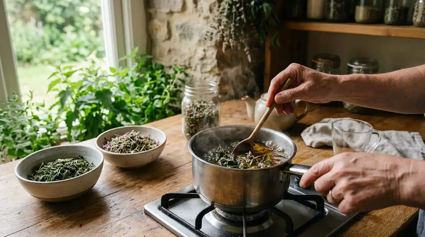 tisane pour la prostate préparation ortie épilobe décoction naturelle