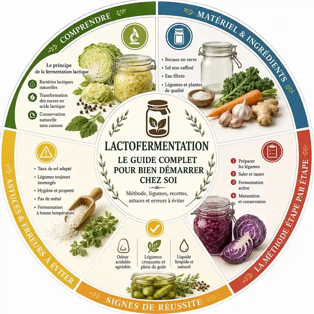 Lactofermentation maison : étapes, légumes, matériel, recette et signes de réussite